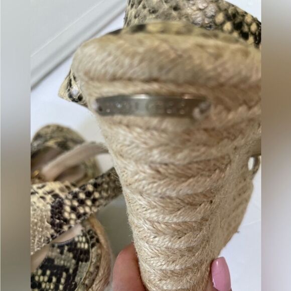 Jimmy Choo Phoenix Platform Wedge Snake Embossed Leather Straps Size 41 US 11 - Picture 13 of 15